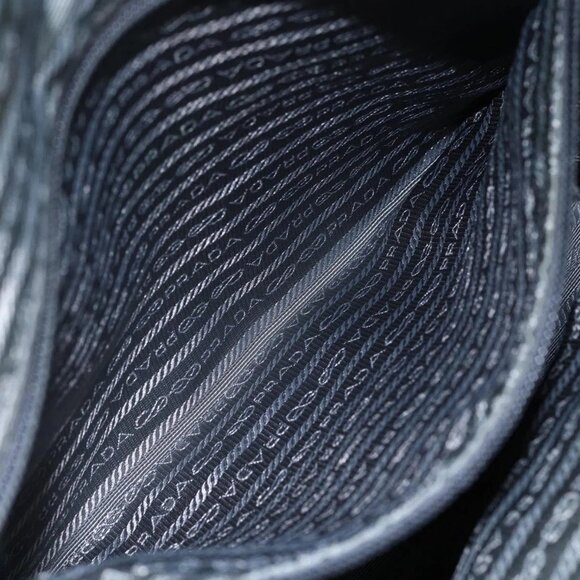 PRADA Tote Bag Nylon Khaki Silver Auth 146817 - Picture 11 of 16